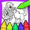 Σελίδες χρωματισμού Anime Wolf Girl